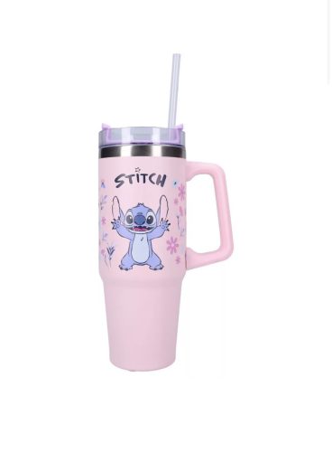 Stitch kék, rózsaszín rozsdamentes acél szigetelt thermo kulacs 900ML